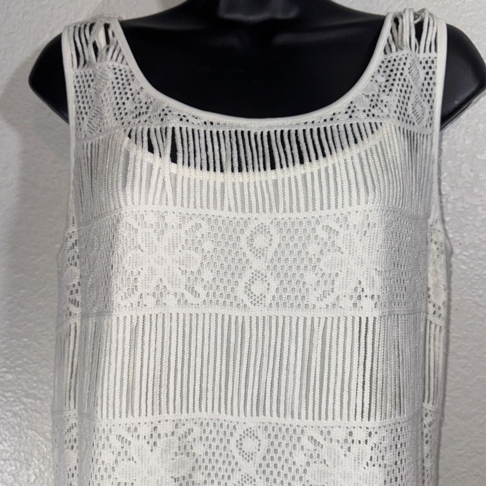 American Eagle White Lace Fringe Dress Small NWT Western Boho Rave Festival 🦅